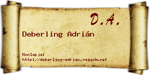 Deberling Adrián névjegykártya